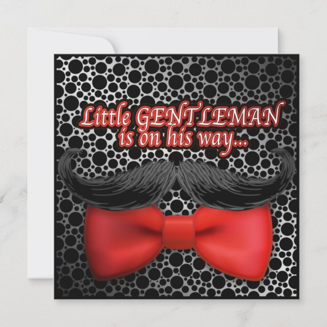 Invitation Baby shower GARY Little Gentleman Whiskers Card (Devant)