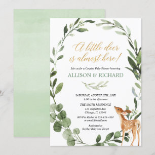 Invitation Baby shower Genre des couples de cerfs neutres