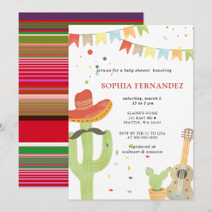 Invitation Baby Shower Genre Neutre Fiesta Mexicaine