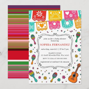 Invitation Baby Shower Genre Neutre Fiesta Mexicaine