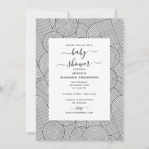 Invitation Baby-Shower géométrique à arche de style moderne d