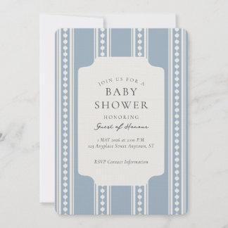 Invitation Baby Shower Géométrique à Rayures Ogee Vintage