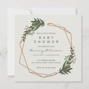 Invitation Baby shower géométrique Boho Couples neutres selon