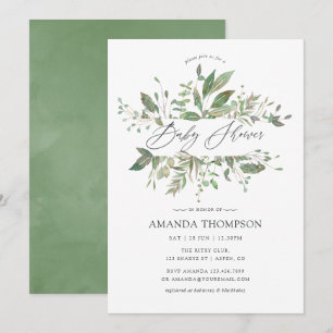 Invitation Baby Shower Géométrique de Verdure