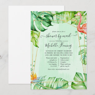 Invitation Baby shower géométrique d'été tropical par courrie