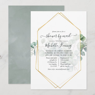 Invitation Baby-Shower Géométrique Eucalyptus par Courrier