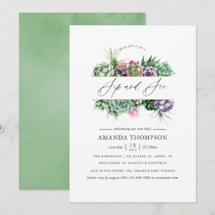 Invitation Baby Shower Géométrique Succulent à Sièger et à Vo