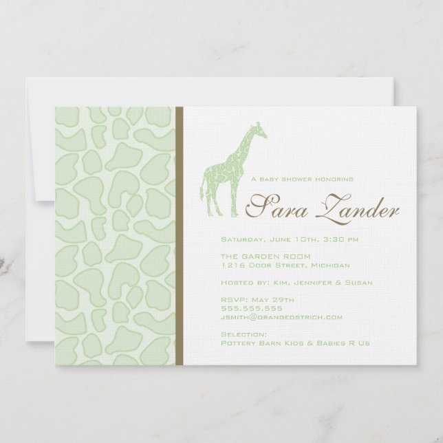 Invitation Baby shower Giraffe (Devant)
