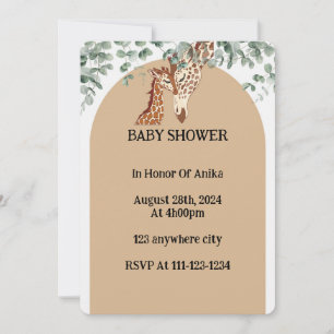 INVITATION BABY SHOWER GIRAFFE