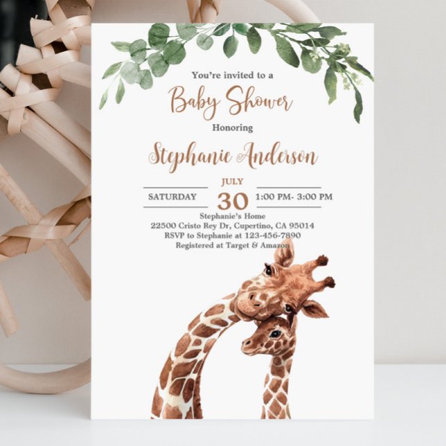 Invitation Baby shower Giraffe (Créateur téléchargé)