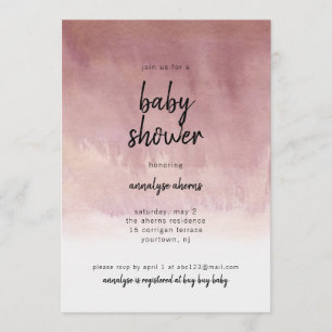 Invitation Baby shower Girl Blush Ombre Moderne