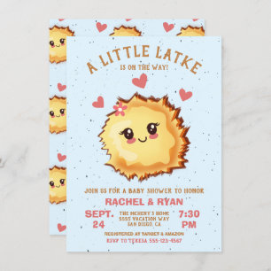 Invitation Baby shower Girl Little Latke Hanoukka