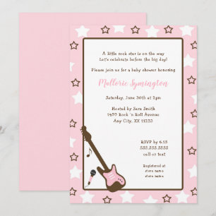 Invitation Baby shower Girl Rock Star