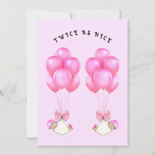 Invitation Baby shower Girl Twins