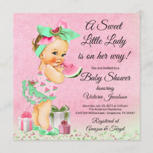 Invitation Baby shower Girl Watermelon