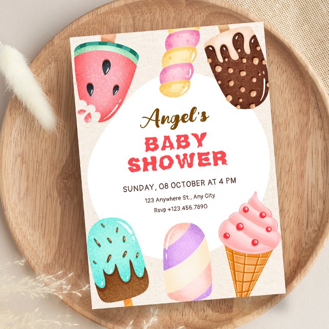 Invitation Baby shower glace (Créateur téléchargé)