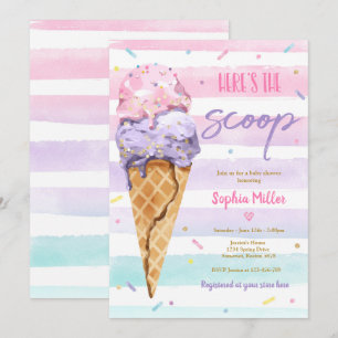 Invitation Baby-Shower Glace Voici La Crème Baby Shower
