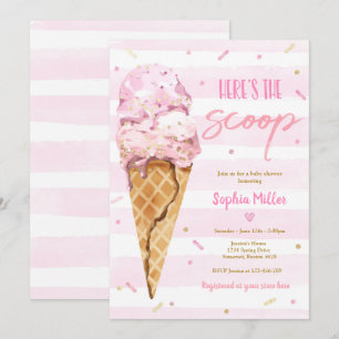 Invitation Baby-Shower Glace Voici La Crème Baby Shower