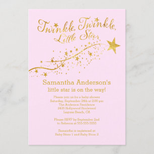 Invitation Baby shower Gold Little Star