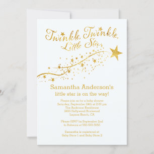 Invitation Baby shower Gold Little Star