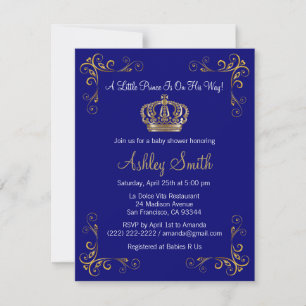Invitation Baby shower Gold Prince - Personnalisé