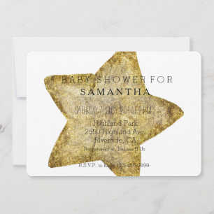 Invitation baby shower Gold Star