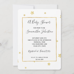 Invitation Baby shower Gold Stars
