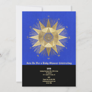 Invitation Baby shower Gold Sunshine Céleste