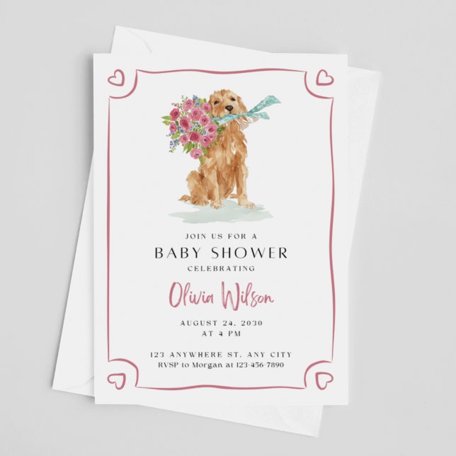 Invitation Baby shower Golden Retriever (Créateur téléchargé)