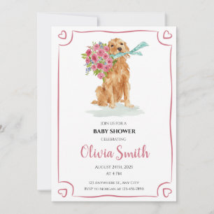 Invitation Baby shower Golden Retriever
