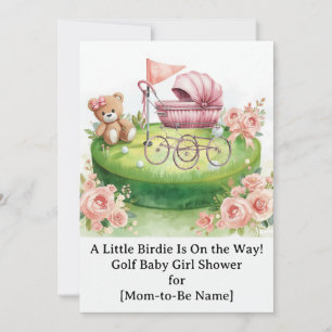 Invitation Baby Shower Golf Girl sur un terrain de golf