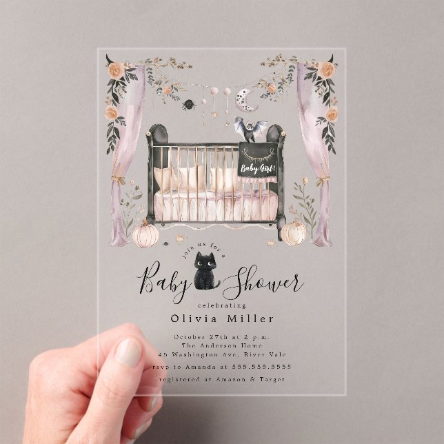 Invitation Baby shower gothique (In situ (ordinateur de poche))