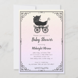 Invitation Baby shower gothique de chaudière à pou