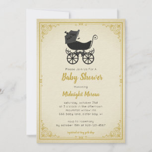Invitation Baby shower gothique de chaudière à pou