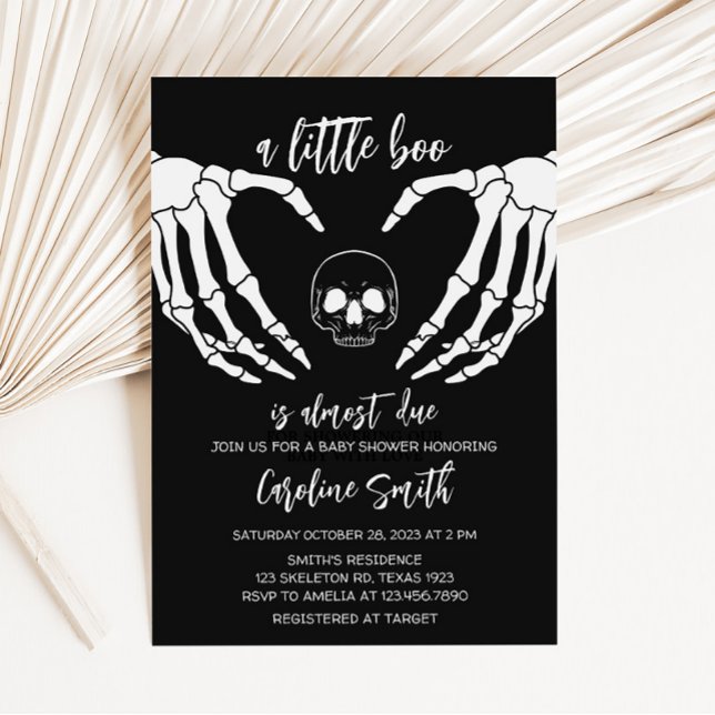 Invitation Baby shower gothique noir (Skeleton Baby Shower Invitation)