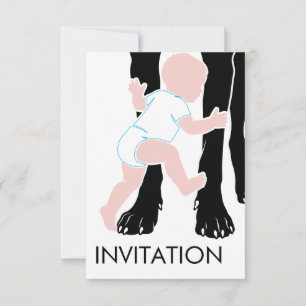 Invitation baby shower grand danois Dessin minimaliste 
