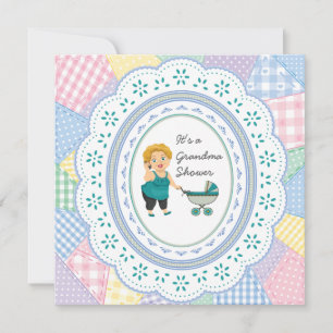 Invitation Baby shower grand-mère Pastel Quilt