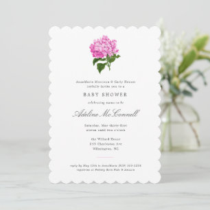 Invitation Baby Shower Grandmillennial Fleur d'Hydrangea Rose