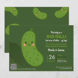 Invitation Baby Shower Gros Cornichon Vert