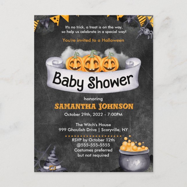 Invitation Baby shower Halloween (Devant)