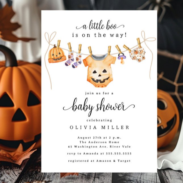 Invitation Baby shower Halloween Clothesline (Créateur téléchargé)