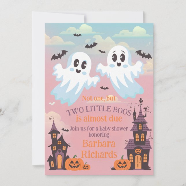 Invitation Baby shower Halloween de Twin Boo (Devant)