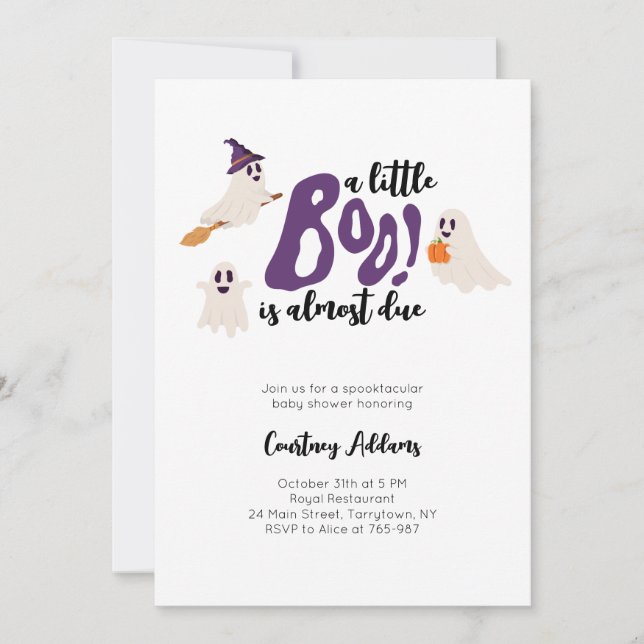 Invitation Baby shower Halloween éffrayant Ghosts (Devant)