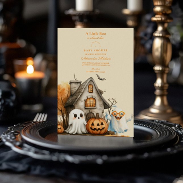 Invitation Baby Shower Halloween Fantôme Neutre (Créateur téléchargé)