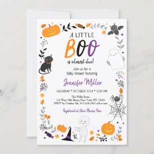 Invitation Baby shower Halloween Little Boo
