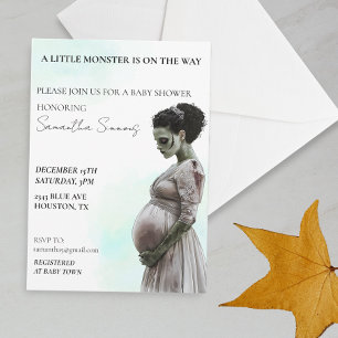 Invitation Baby Shower Halloween Mariée de Frankenstein