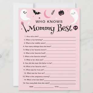 Invitation Baby shower Halloween qui connaît maman meilleure