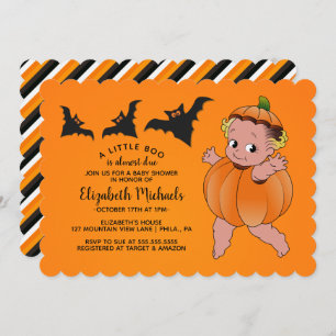 Invitation BABY SHOWER HALLOWEEN Un Petit Bois Est Attendu