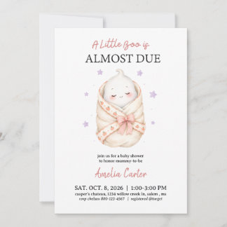 Invitation Baby Shower Halloween Un Petit Boo Est Prévu Rose