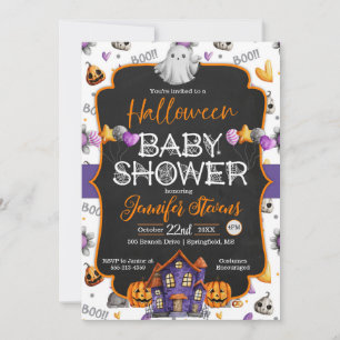 Invitation Baby shower Halloween Watercolor